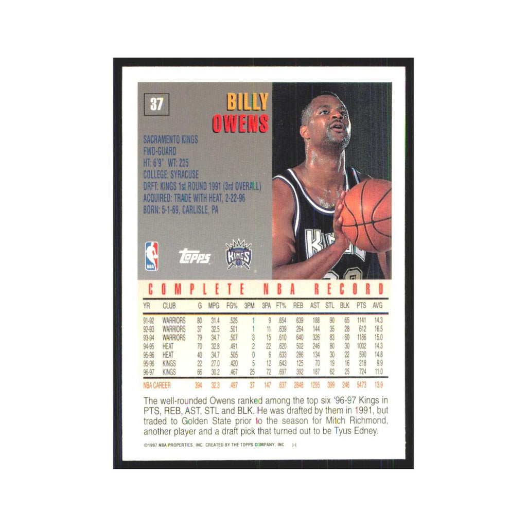 1997 Topps Billy Owens Kings #37.0