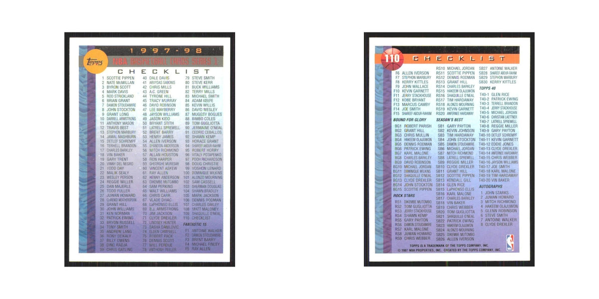 1997 Topps Checklist #110.0