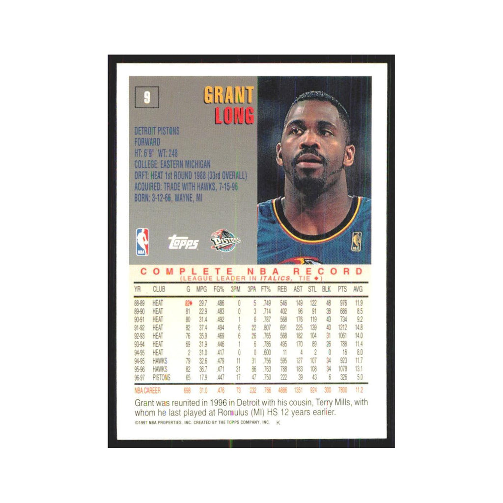 1997 Topps Grant Long Pistons #9.0