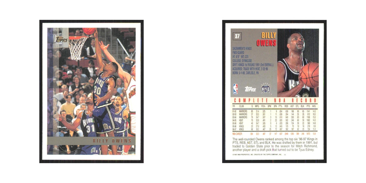 1997 Topps Billy Owens Kings #37.0