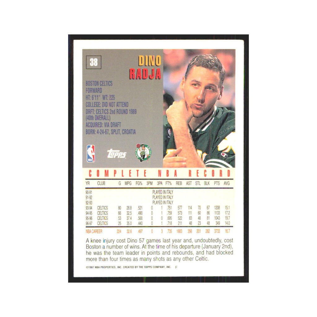1997 Topps Dino Radja Celtics #38.0