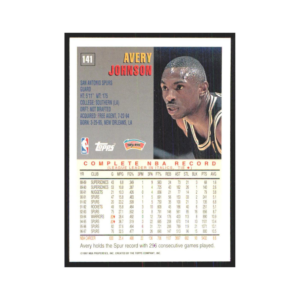 1997 Topps Avery Johnson Spurs #141.0