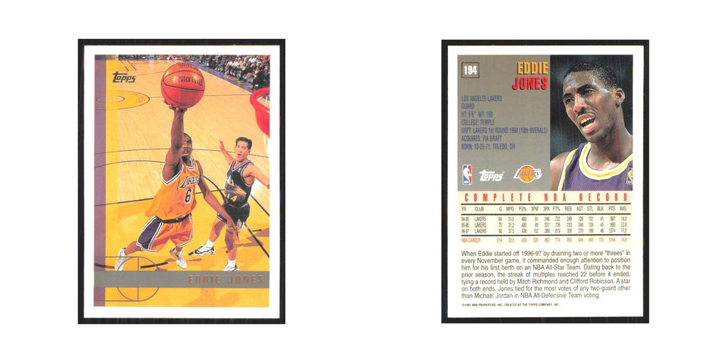 1997 Topps Eddie Jones Lakers #194.0