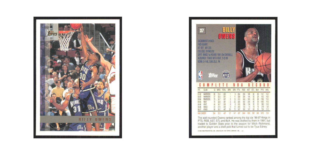 1997 Topps Billy Owens Kings #37.0