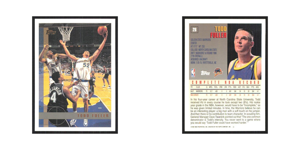 1997 Topps Todd Fuller Golden State Warriors #26.0