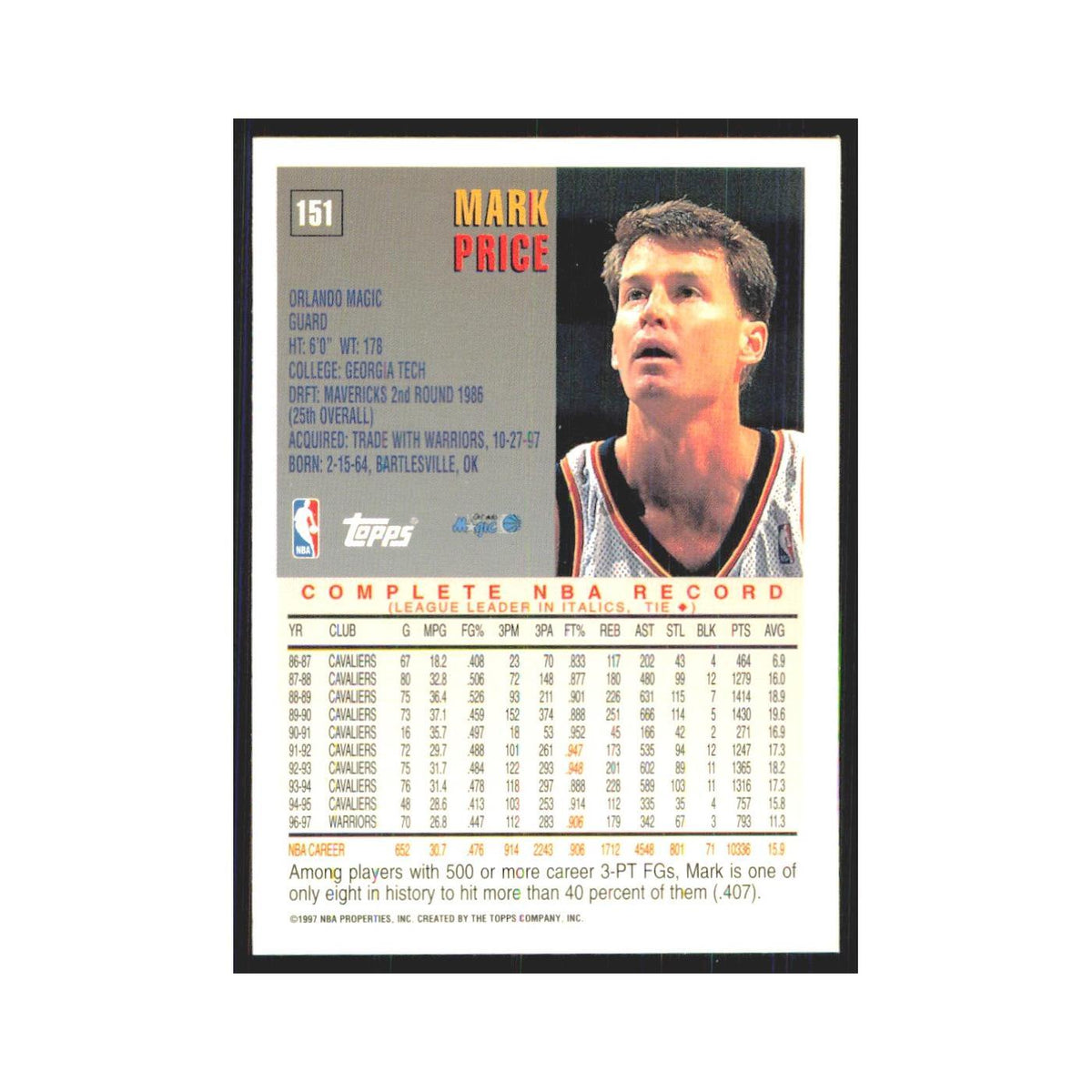 1997 Topps Mark Price Magic #151.0