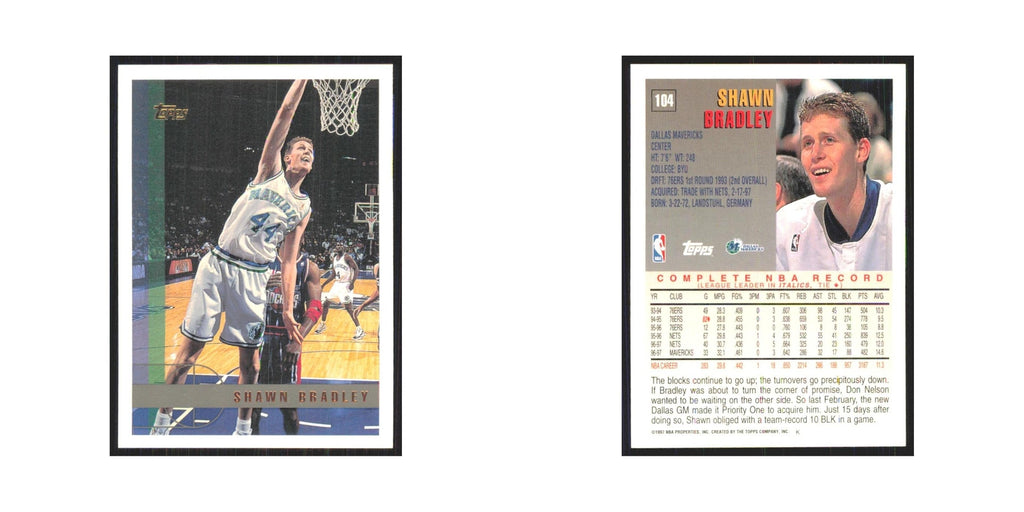 1997 Topps Shawn Bradley Mavericks #104.0