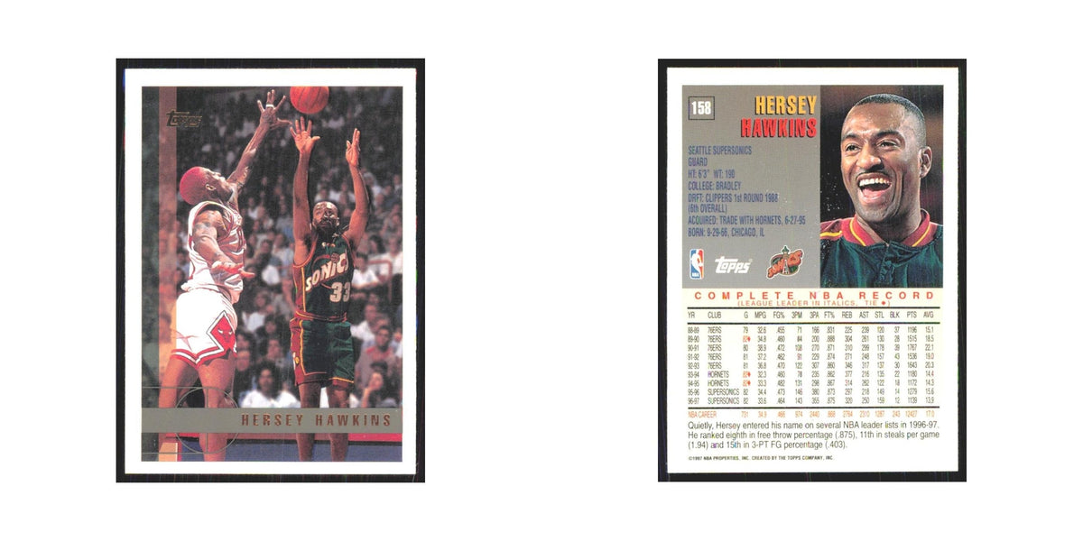 1997 Topps Hersey Hawkins Seattle SuperSonics #158.0