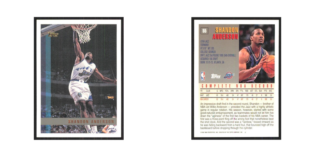 1997 Topps Shandon Anderson Jazz #55.0