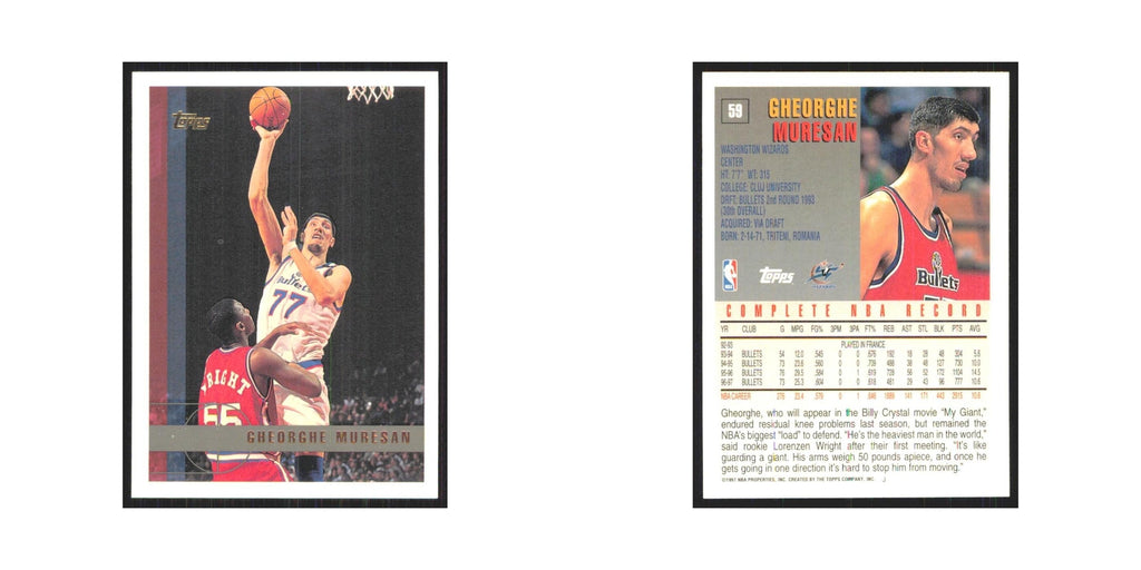 1997 Topps Gheorghe Muresan Wizards #59.0