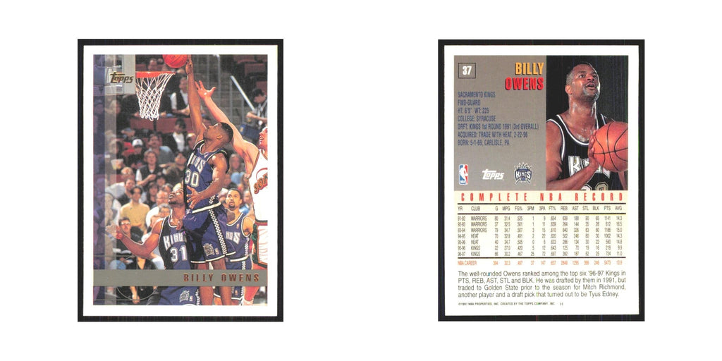 1997 Topps Billy Owens Kings #37.0