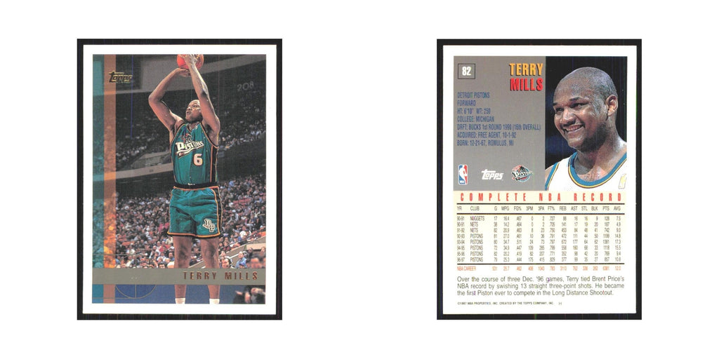 1997 Topps Terry Mills Pistons #82.0