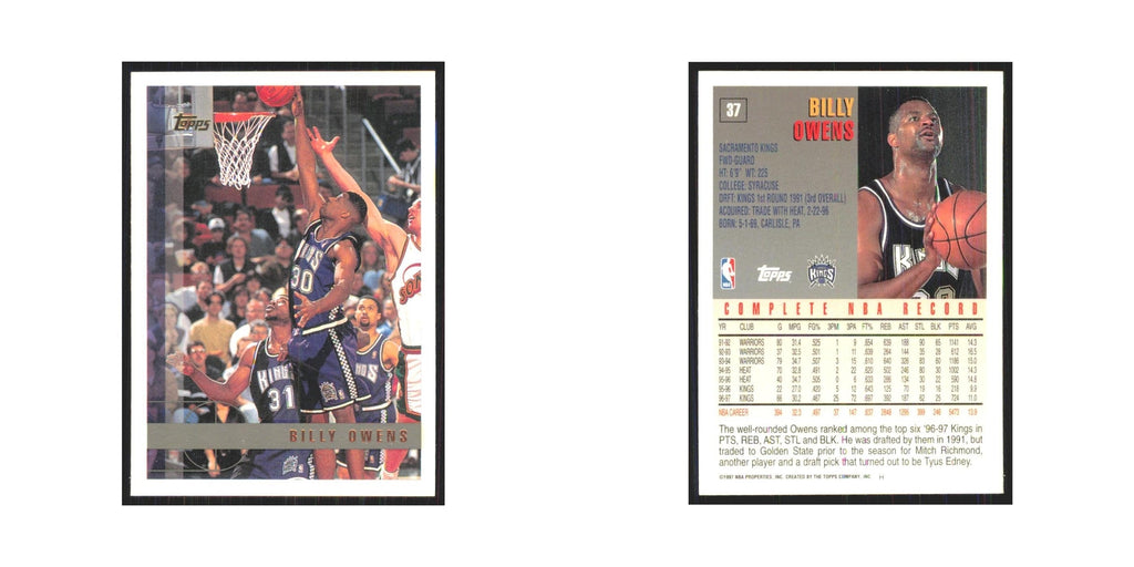 1997 Topps Billy Owens Kings #37.0