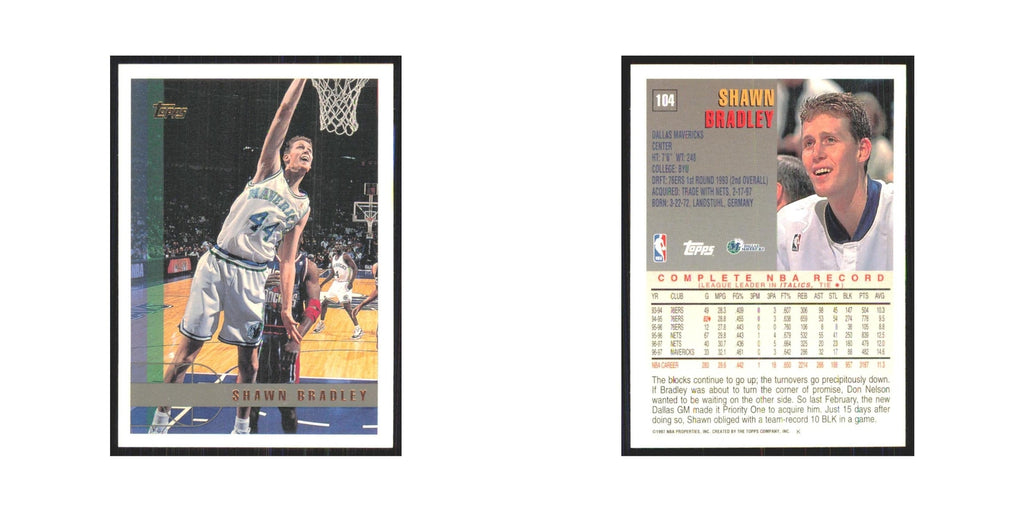 1997 Topps Shawn Bradley Mavericks #104.0