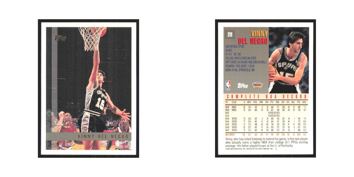 1997 Topps Vinny Del Negro Spurs #20.0