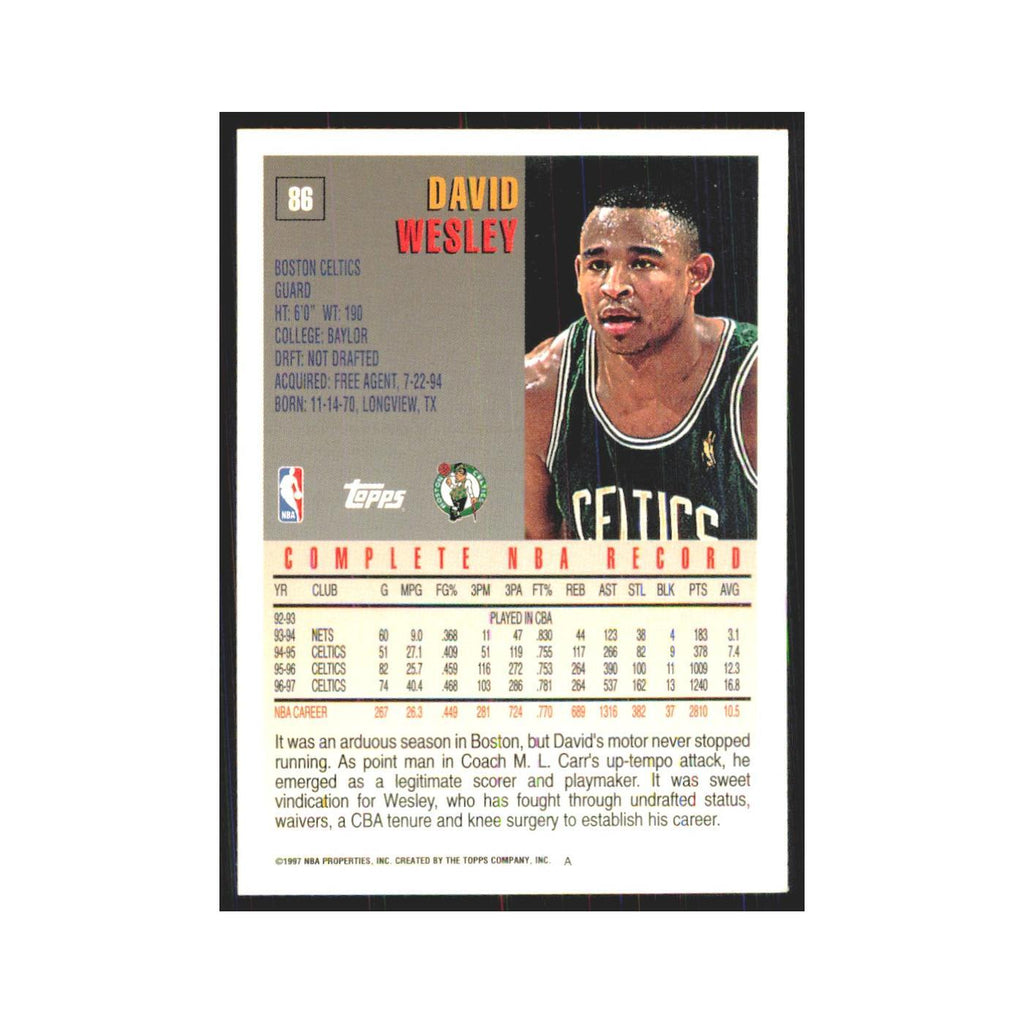 1997 Topps David Wesley Celtics #86.0