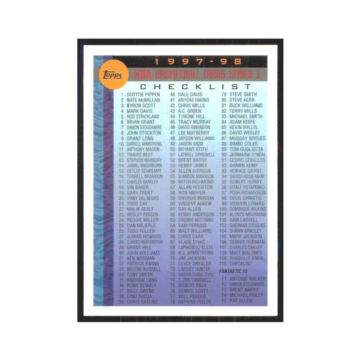 1997 Topps Checklist #110.0