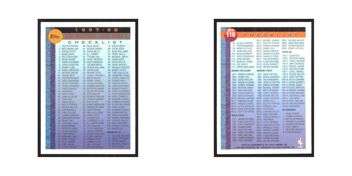 1997 Topps Checklist #110.0