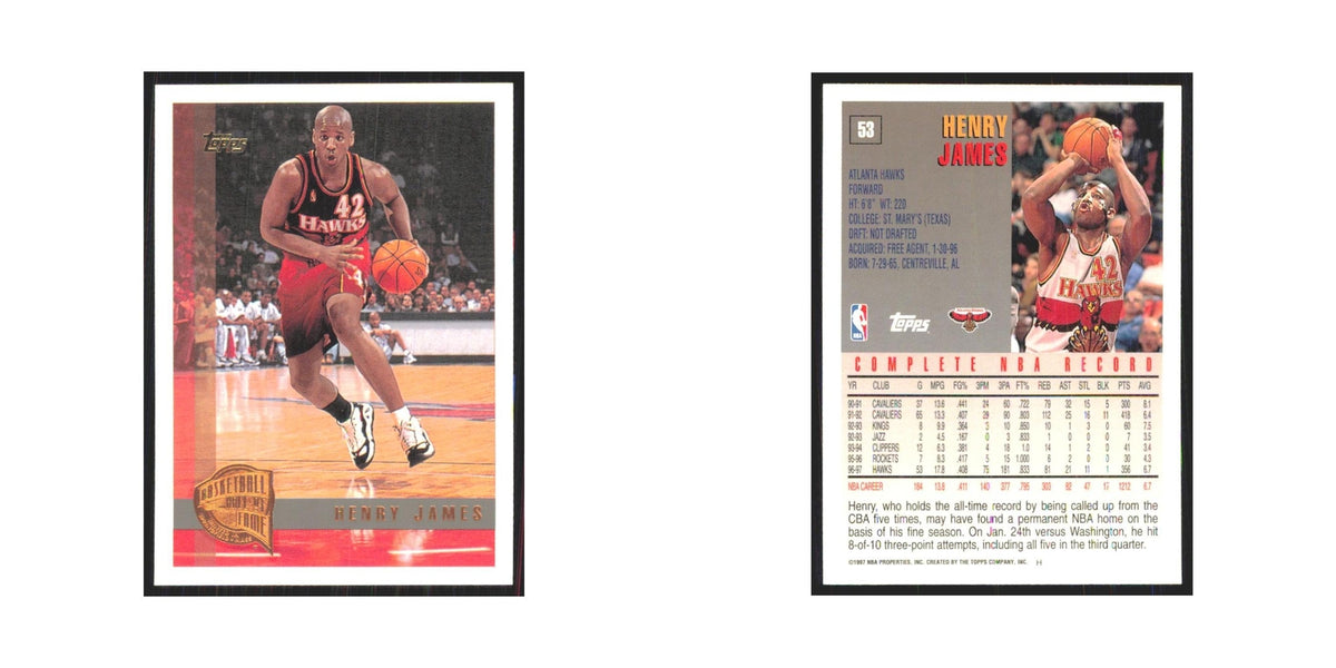 1997 Topps Henry James Hawks #53.0