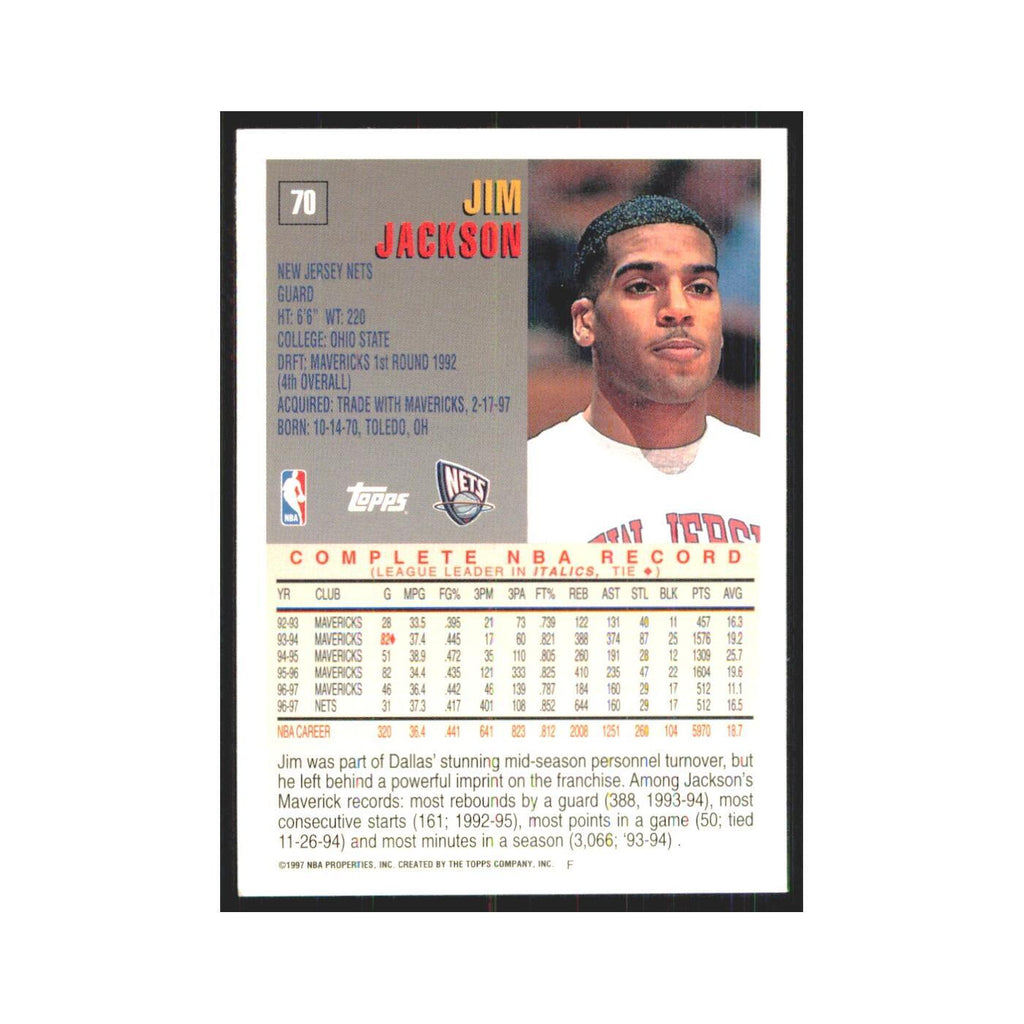 1997 Topps Jim Jackson Nets #70.0