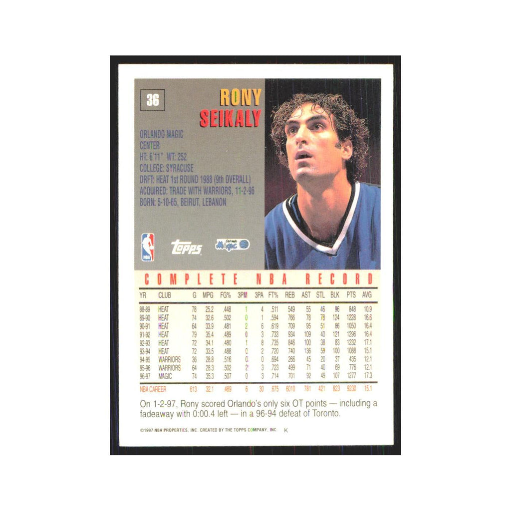 1997 Topps Rony Seikaly Magic #36.0