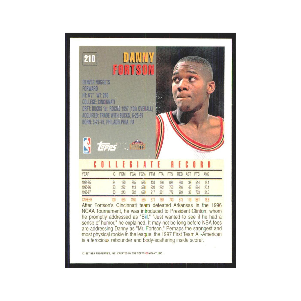 1997 Topps Danny Fortson Nuggets #210.0