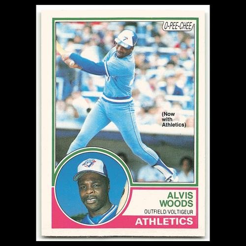 Alvis Woods #59 1983 O-Pee-Chee Oakland Athletics Baseball Card MLB NM