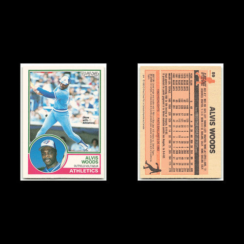 Alvis Woods #59 1983 O-Pee-Chee Oakland Athletics Baseball Card MLB NM