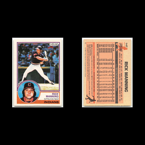 Rick Manning #147 1983 O-Pee-Chee Cleveland Indians Baseball Card MLB NM