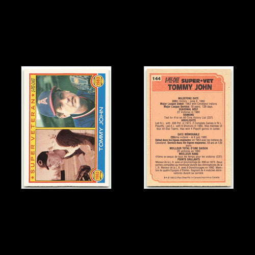 Tommy John #144 1983 O-Pee-Chee Cleveland Indians/California Angels Baseball MLB