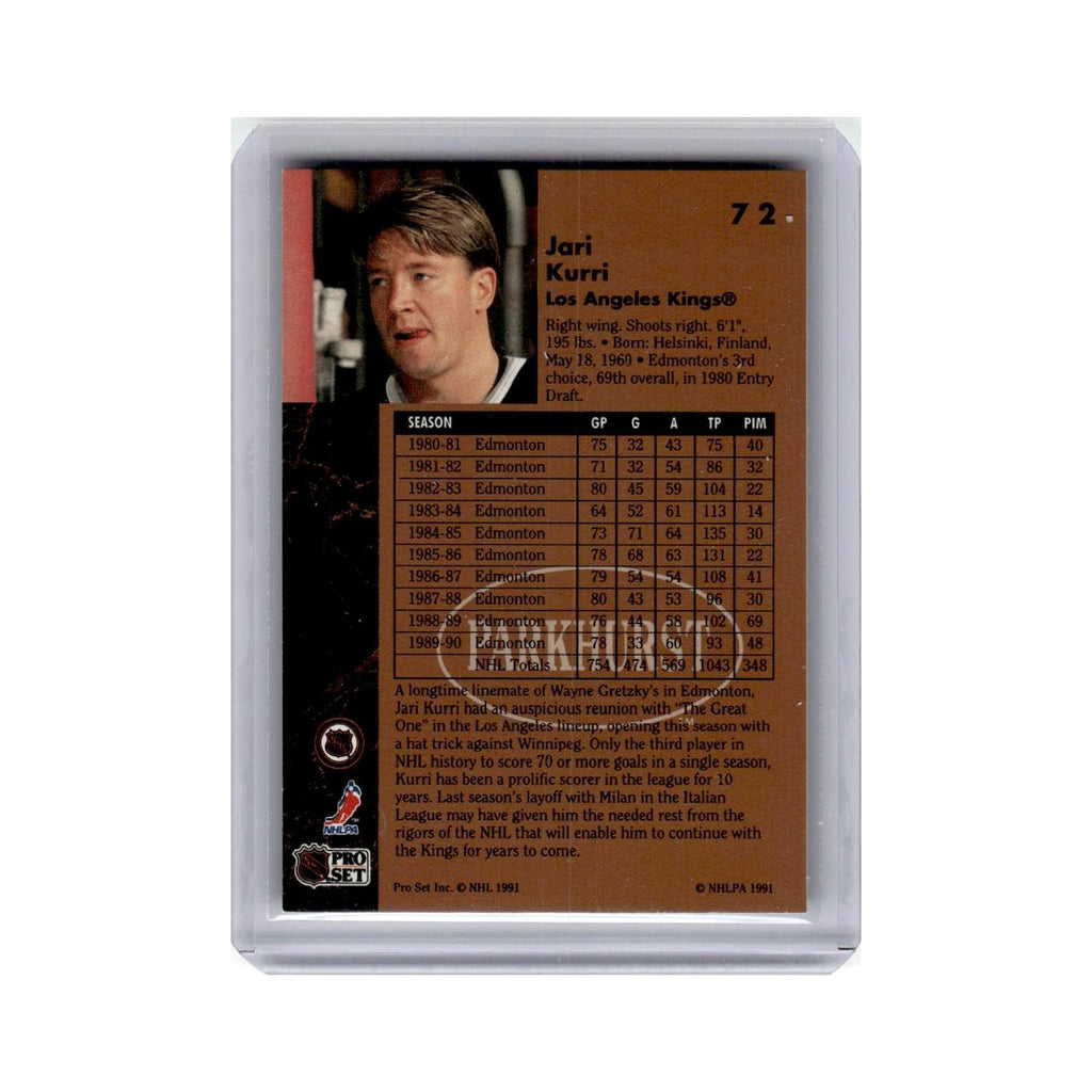 Jari Kurri 1991 Parkhurst #72 Los Angeles Kings Hockey Card NM