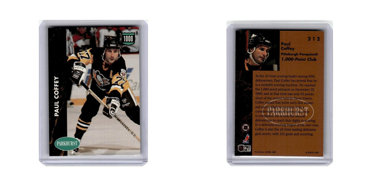Paul Coffey 1991 Parkhurst #212 Pittsburgh Penguins Hockey Card NM