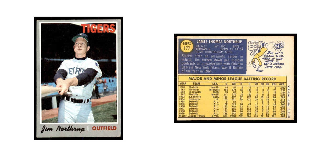 1970 Topps (Damaged) Jim Northrup Baseball Cards #177
