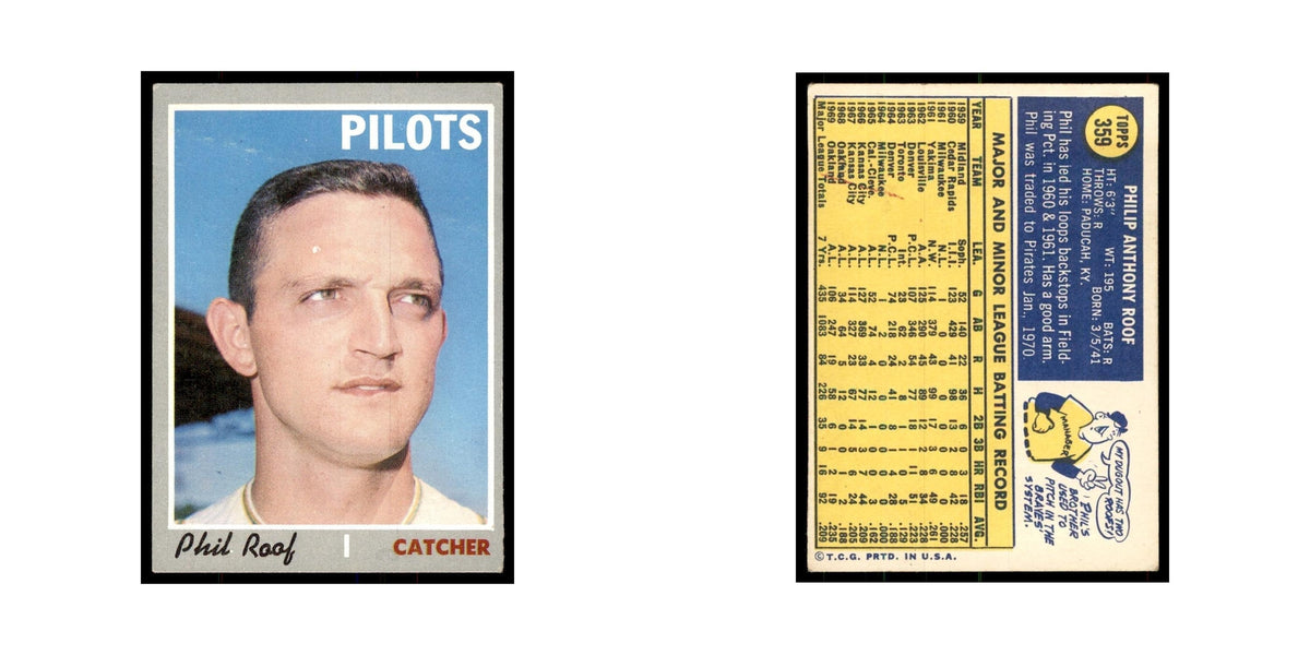 1970 Topps (Damaged) Phil Roof Baseball Cards #359