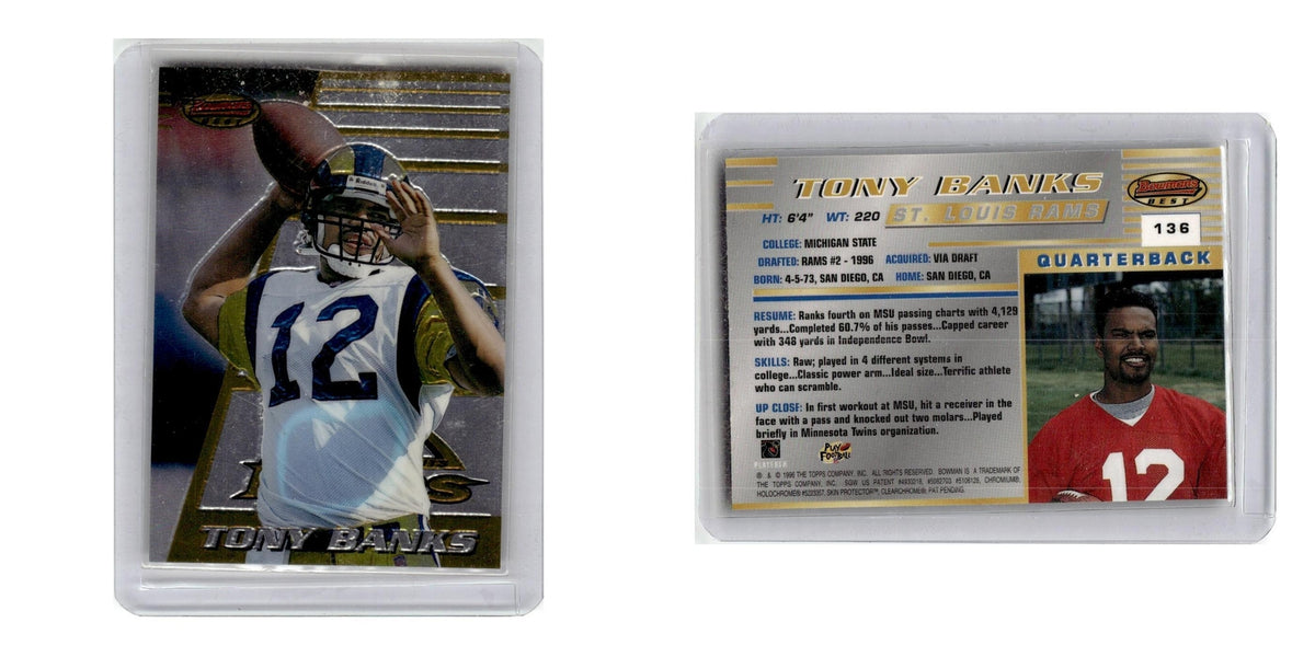 1996 Bowman's Best Tony Banks RC St. Louis Rams #136