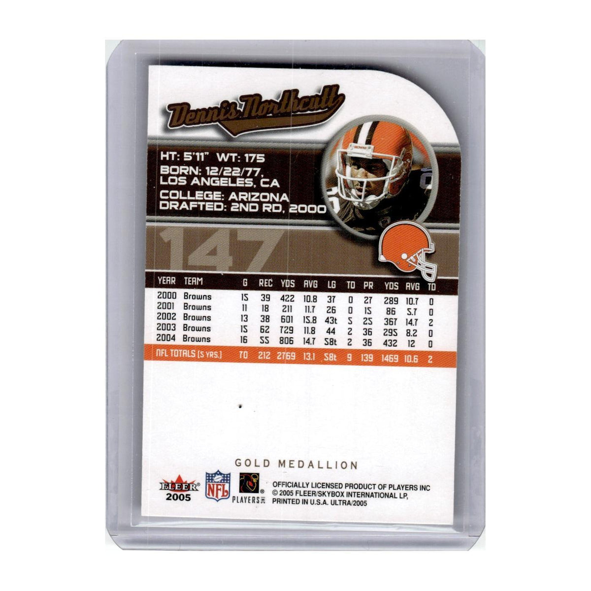 2005 Fleer Ultra Gold Medallion Dennis Northcutt Browns #147