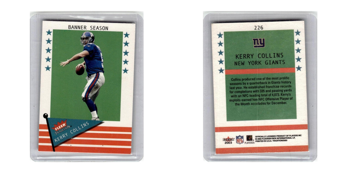 2003 Fleer Tradition Kerry Collins Giants #226