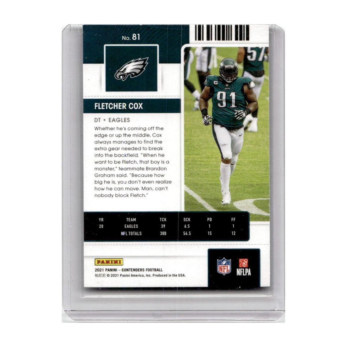 2021 Panini Contenders Fletcher Cox Eagles #81