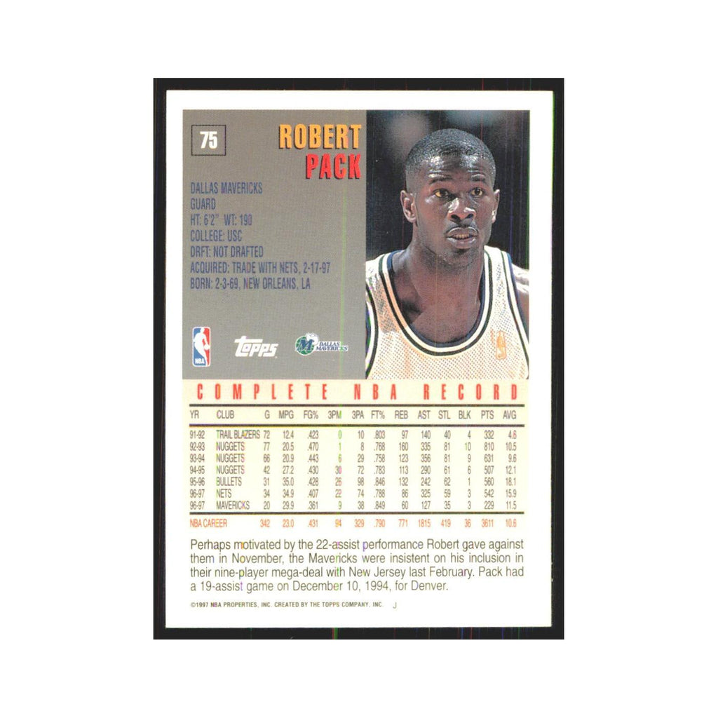 1997 Topps Robert Pack Mavericks #75.0
