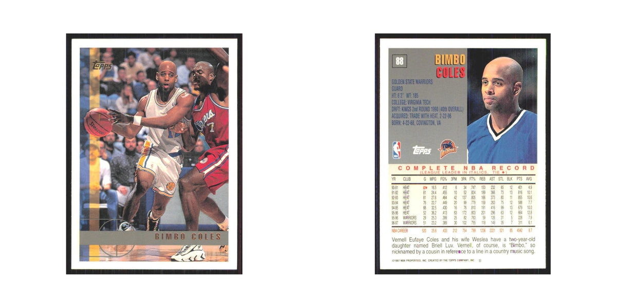 1997 Topps Bimbo Coles Golden State Warriors #88.0