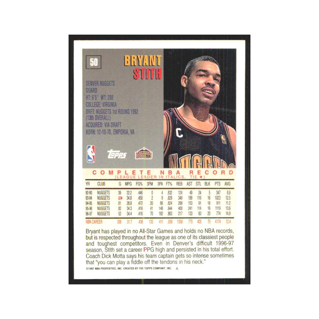 1997 Topps Bryant Stith Nuggets #50.0