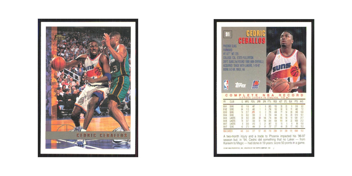 1997 Topps Cedric Ceballos Suns #91.0