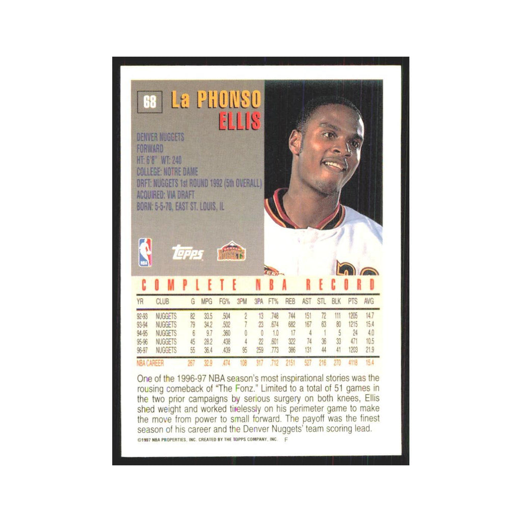 1997 Topps LaPhonso Ellis Nuggets #68.0