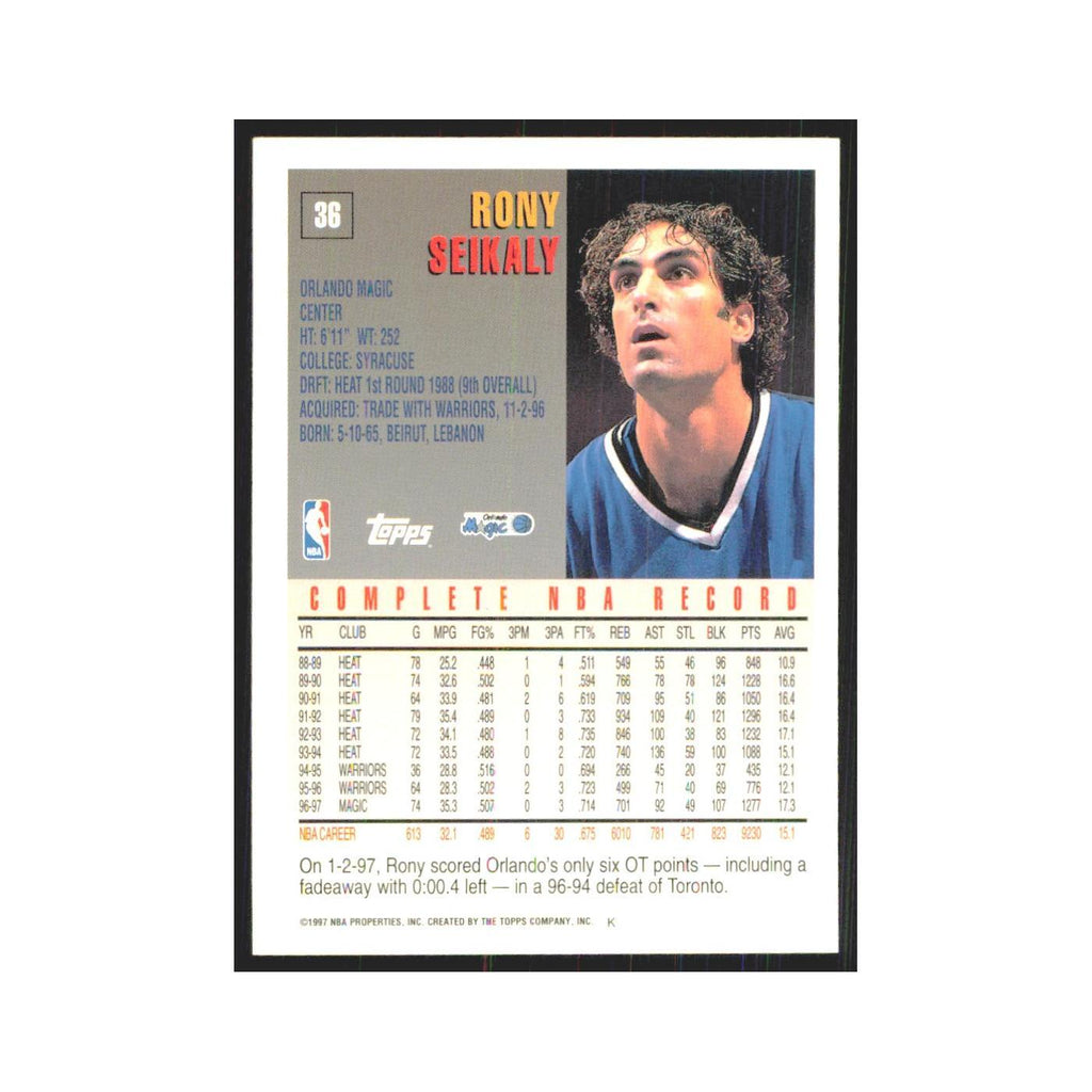 1997 Topps Rony Seikaly Magic #36.0