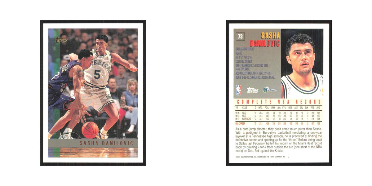 1997 Topps Sasha Danilovic Mavericks #73.0