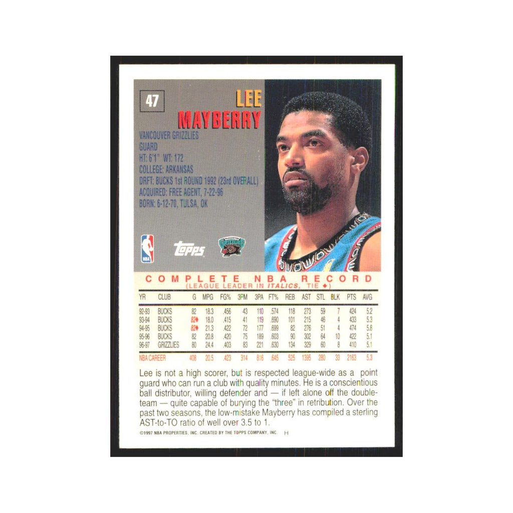 1997 Topps Lee Mayberry Vancouver Grizzlies #47.0