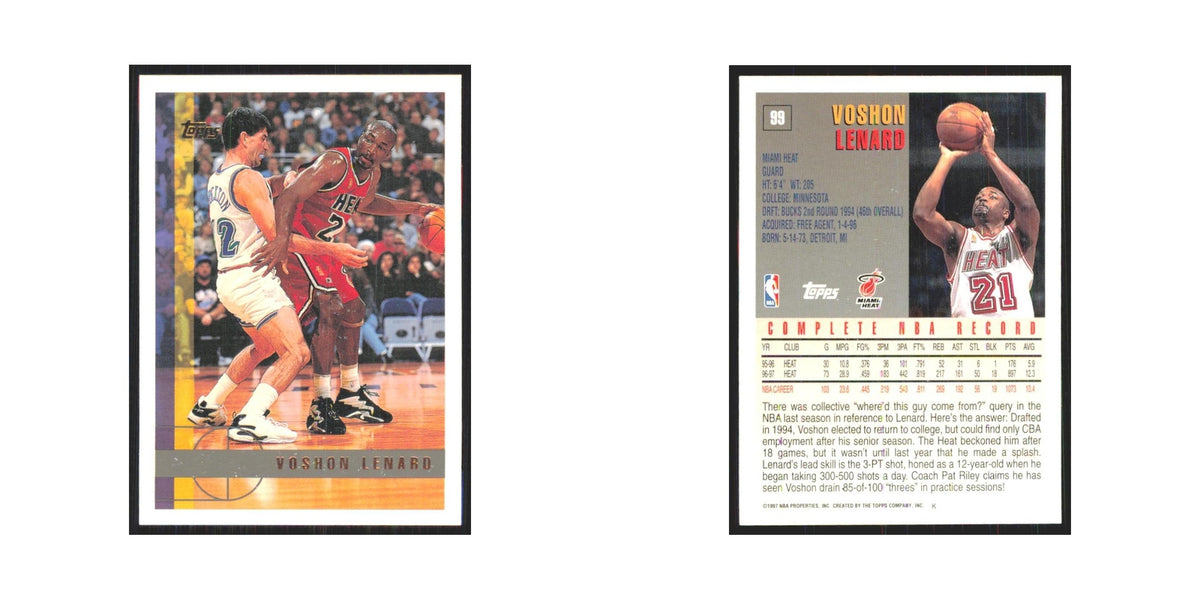 1997 Topps Voshon Lenard Heat #99.0