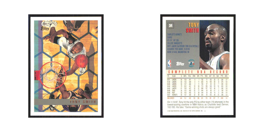 1997 Topps Tony Smith Hornets #34.0