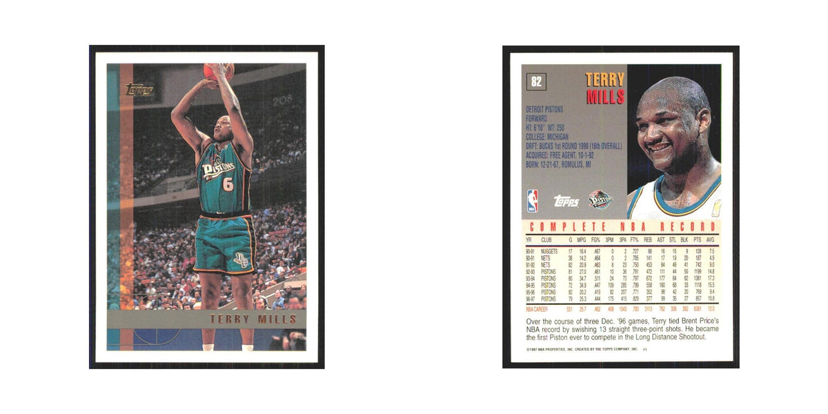 1997 Topps Terry Mills Pistons #82.0