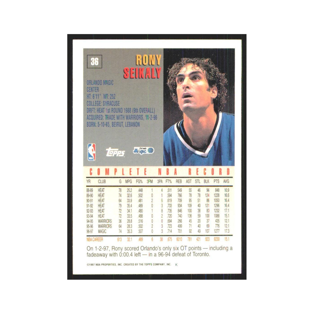 1997 Topps Rony Seikaly Magic #36.0